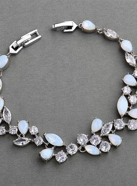 CZ and opal bracelet