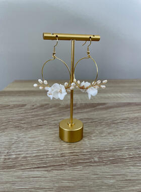 Pearl & Porcelain hoops