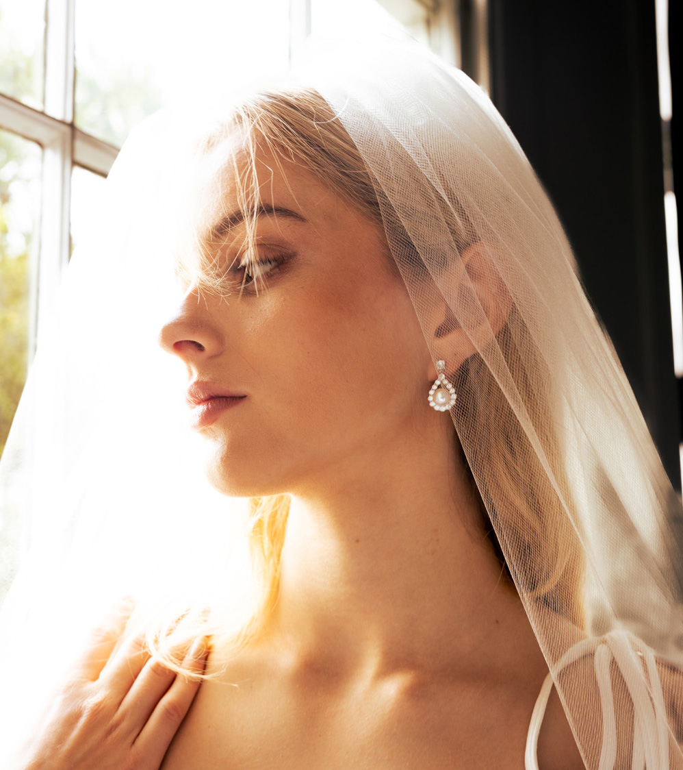 CZ and pearl earrrings