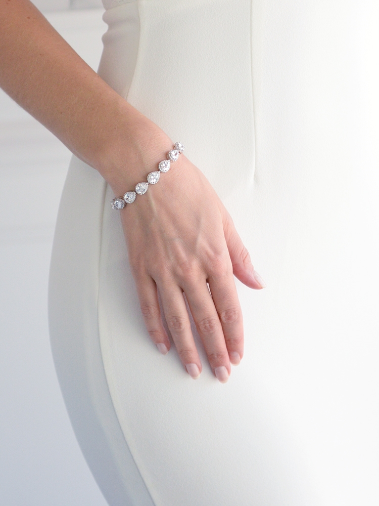 CZ Framed Pears bracelet