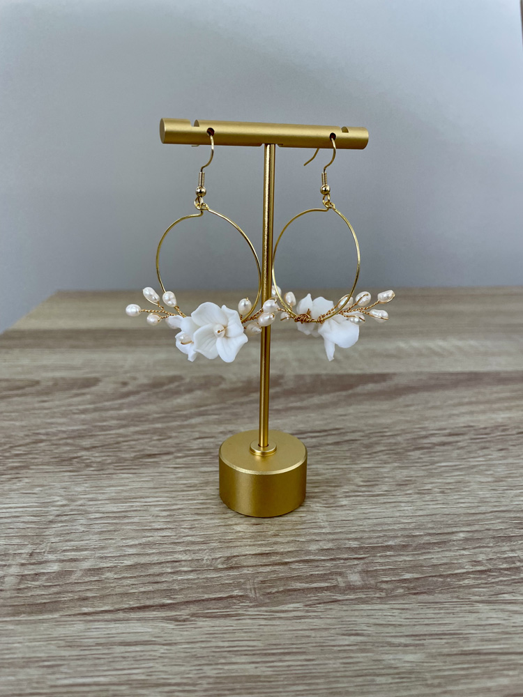 Pearl & Porcelain hoops