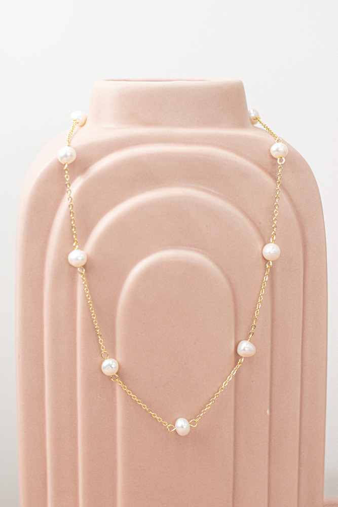 Spaced Pearl Necklace