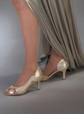 Size 7.5 Gold Wedding shoe